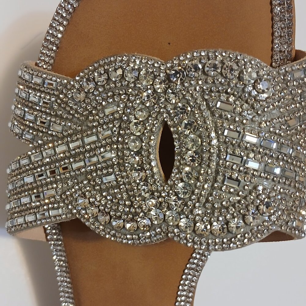 Diamond/Crystal looking sandals, size 8.5, flats